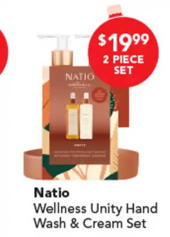 Amcal Pharmacies Natio natio wellness unity hand wash & cream set offer