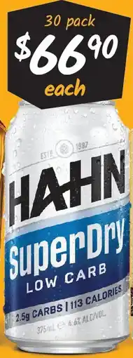 Cellarbrations Hahn superdry low carb offer