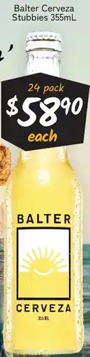 Cellarbrations Balter Cerveza Stubbies offer