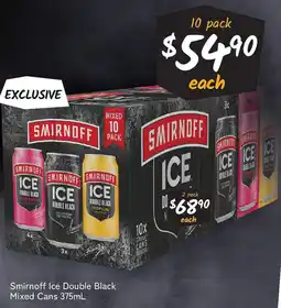 Cellarbrations Smirnoff Ice Double Black Mixed Cans offer