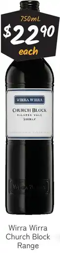 Cellarbrations Wirra Wirra Church Block Range offer