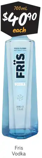 Cellarbrations Fris Vodka offer