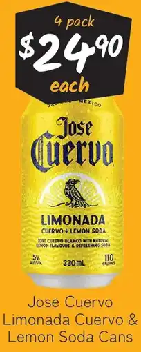 Cellarbrations Jose Cuervo Limonada Cuervo & Lemon Soda Cans offer