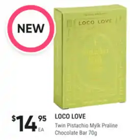 healthylife loco love twin pistachio mylk praline chocolate bar offer