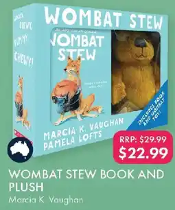 QBD Wombat stew book and plush Marcia K. Vaughan offer