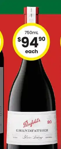 The Bottle O Penfolds Grandfather offer