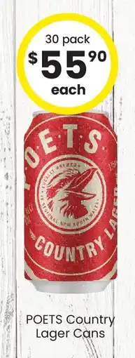 The Bottle O Poets country lager cans offer