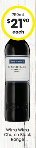 The Bottle O Wirra Wirra Church Block Range offer