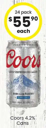 The Bottle O Coors 4.2% Cans offer