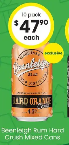 The Bottle O Beenleigh Rum Hard Crush Mixed Cans offer