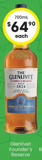 The Bottle O Glenlivet Founder's Reserve offer