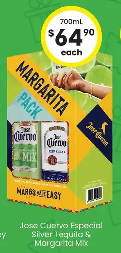 The Bottle O Jose Cuervo Especial Silver Tequila & Margarita Mix offer