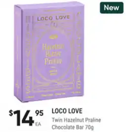healthylife Loco love twin hazelnut praline chocolate bar offer