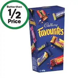 Woolworths Cadbury Favourites 470g offer