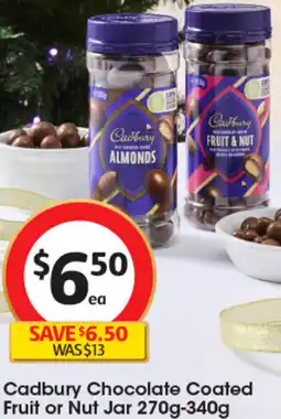 Coles Cadbury Chocolate Coated Fruit or Nut Jar offer