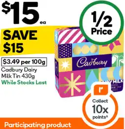 Woolworths Cadbury Dairy Milk Tin offer
