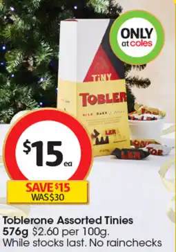 Coles Toblerone Assorted Tinies offer