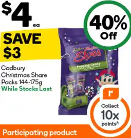 Woolworths Cadbury Christmas Share Packs offer