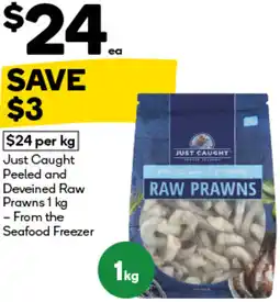 Woolworths Just Caught Peeled and Deveined Raw Prawns offer