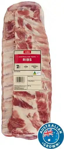 Coles Coles Australian Pork Ribs BBQ offer