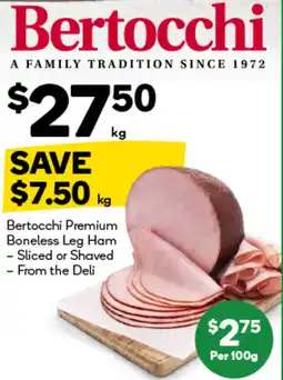 Woolworths Bertocchi Premium Boneless Leg Ham offer