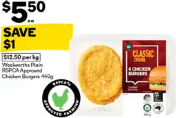 Woolworths Woolworths Plain Chicken Burgers offer