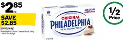Woolworths Philadelphia Cream Cheese Block offer