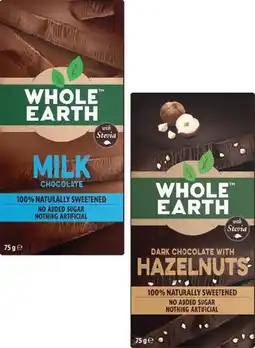 Coles Whole Earth Natural Block Chocolate 75g offer