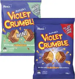Coles Violet Crumble Choc Honeycomb Bag offer