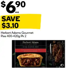 Woolworths Herbert Adams Gourmet Pies offer