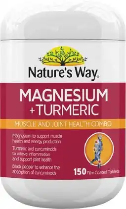 Coles Nature's Way Magnesium + Turmeric Tablets offer