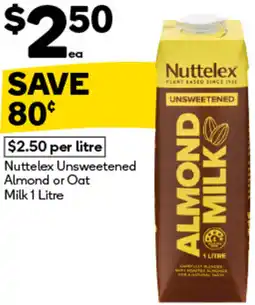 Woolworths Nuttelex Unsweetened Almond or Oat Milk offer