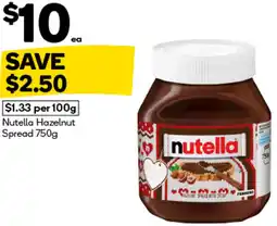 Woolworths Nutella Hazelnut Spread offer