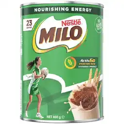 Woolworths Nestlé Milo Less Sugar 395g or Milo 460g offer