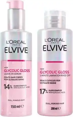 Coles L'Oréal Elvive Glycolic Gloss 5 Minute Lamination or Leave-In Serum offer