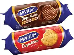 Coles McVitie's Plain or Milk Chocolate Digestives Biscuits 266g-355g offer