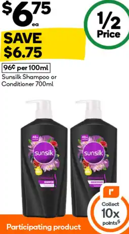 Woolworths Sunsilk Shampoo or Conditioner offer