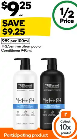Woolworths TRESemmé Shampoo or Conditioner offer