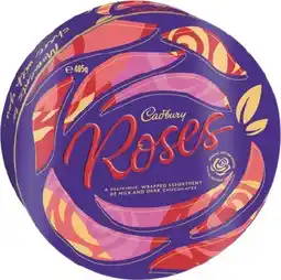 Coles Cadbury Roses Tin 485g offer