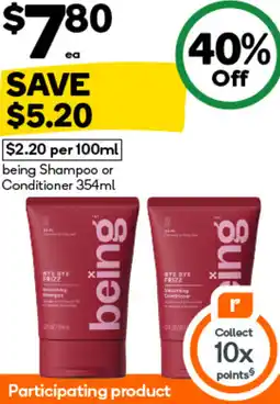 Woolworths being Shampoo or Conditioner offer