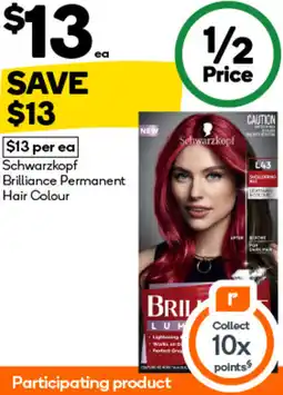 Woolworths Schwarzkopf Brilliance Permanent Hair Colour offer