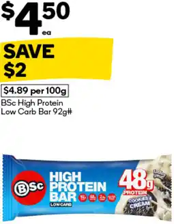 Woolworths BSc High Protein Low Carb Bar offer