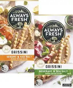 Coles Always Fresh Grissini or Crustini Crackers offer