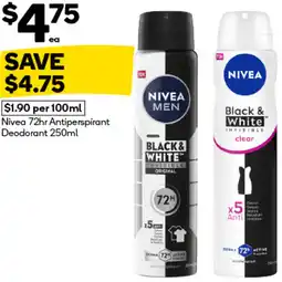 Woolworths Nivea 72hr Antiperspirant Deodorant offer