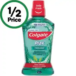 Woolworths Colgate Plax Alcohol Free Mouthwash 500ml offer