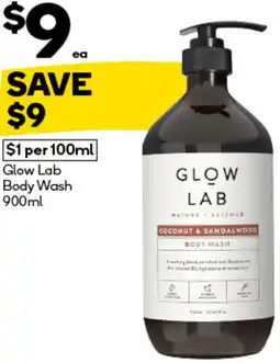 Woolworths Glow Lab Body Wash offer
