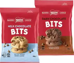 Coles Nestlé Bakers Choice Baking Chocolate Bits 200g offer