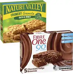 Coles Fibre One Brownie Choc Fudge or Nature Valley Crunchy Bars offer