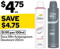 Woolworths Dove 48hr Antiperspirant Deodorant offer