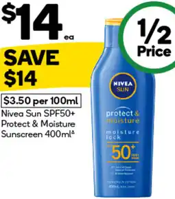 Woolworths Nivea Sun SPF50+ Protect & Moisture Sunscreen offer